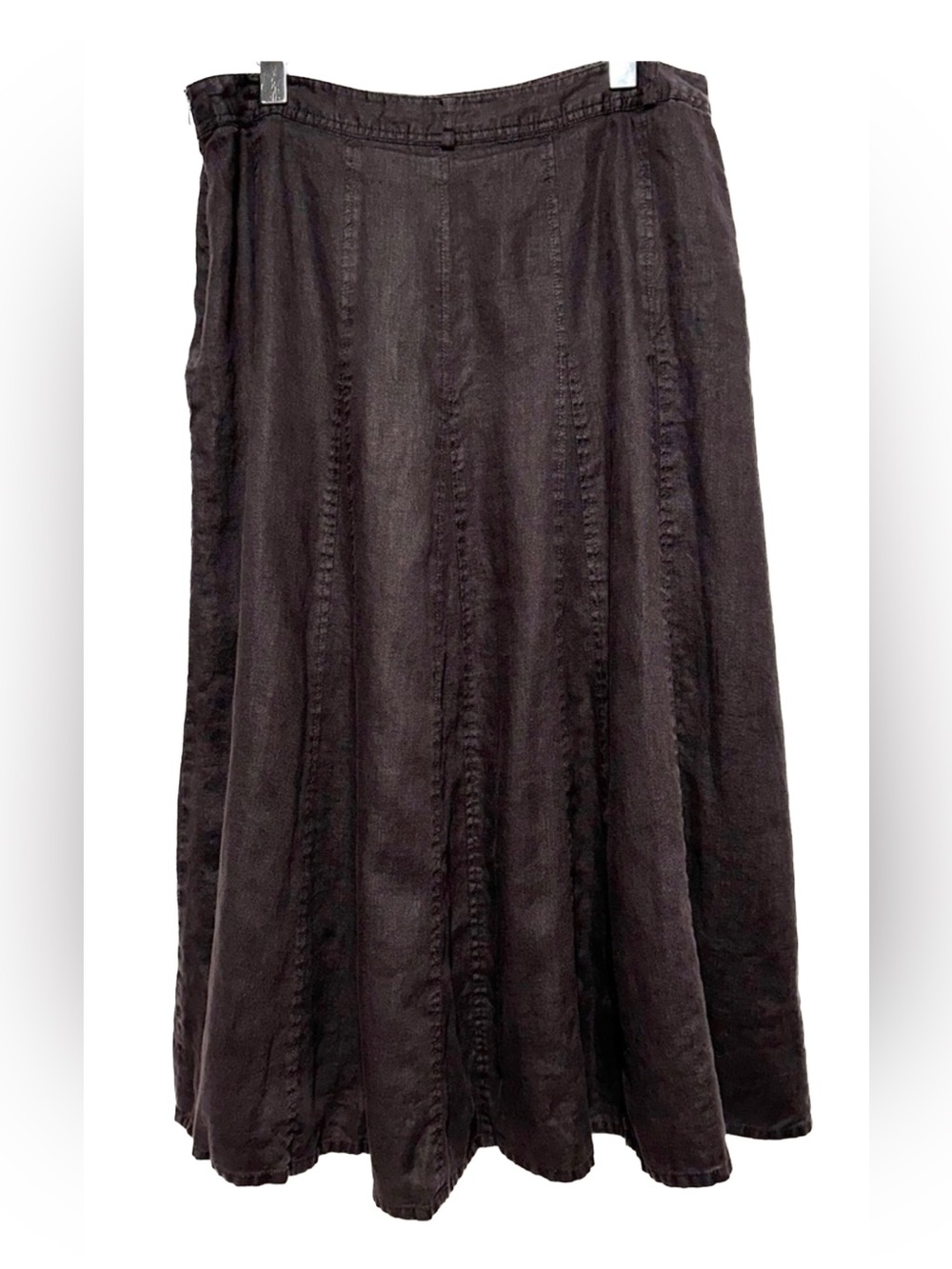 GRACE ELEMENTS Linen Midi Skirt Dark Academia Lagenlook Minimalist Boho